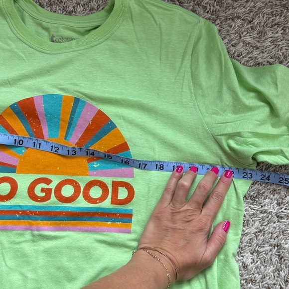 Cotopaxi Organic T Shirt Do Good Sunrise Lime Green Plus Size 1x - Picture 8 of 8